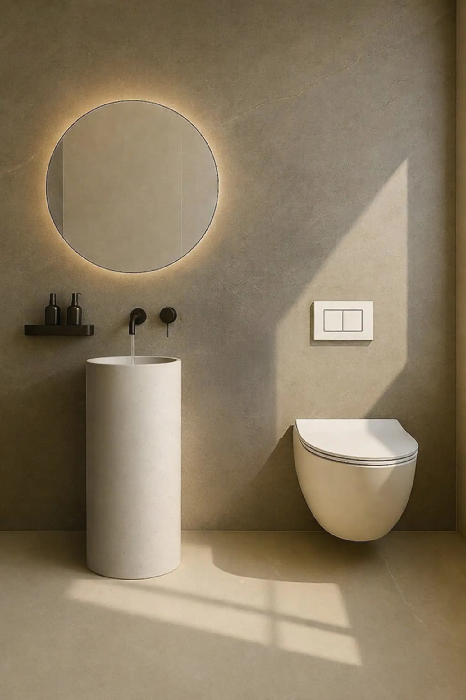 Bathroom detail in natural stone